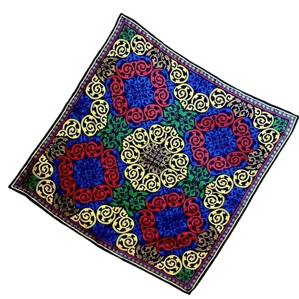 Vintage Ellen Tracy Colorful 100% Silk Geometric Print Scarf